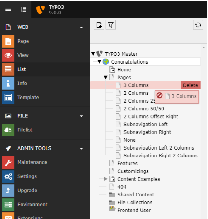 Typo3 Version v9 LTS - Neuer Seitenbaum für schnelles Rendering