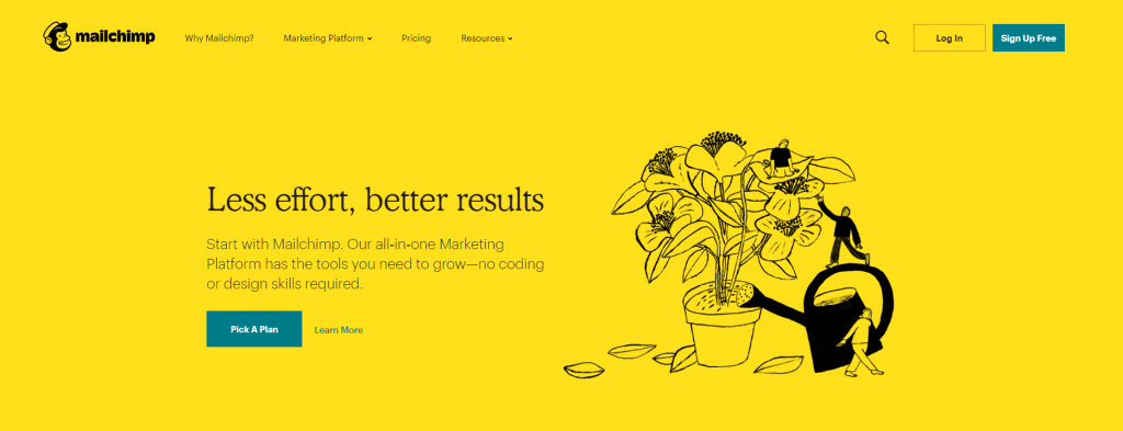 Mailchimp Landing Page Screenshot