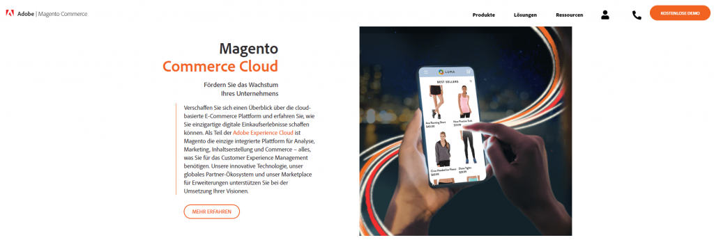 Magento Commerce Landing Page Screenshot