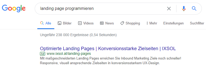 Google Ad Mockup