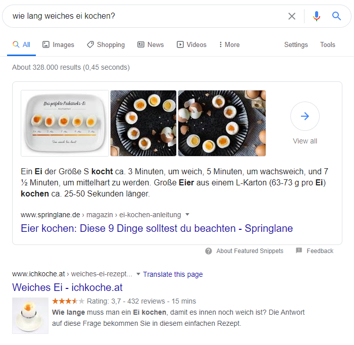 Rich Snippet Anleitung für weichgekochtes Ei