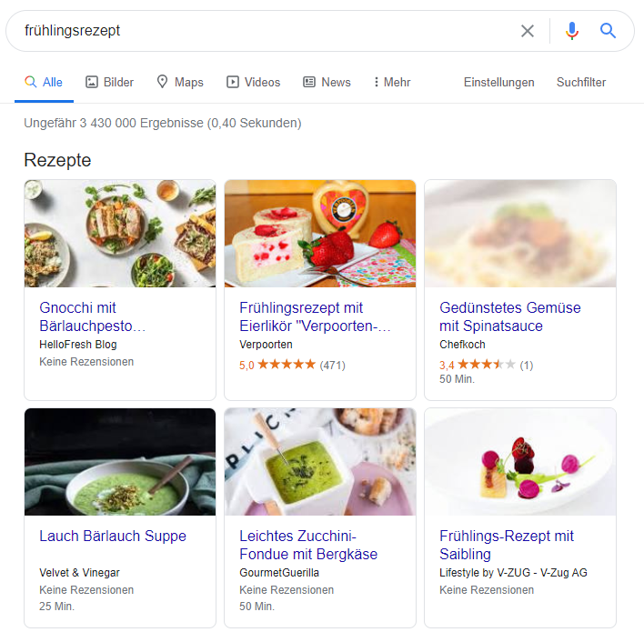 Rich Snippets Rezepte